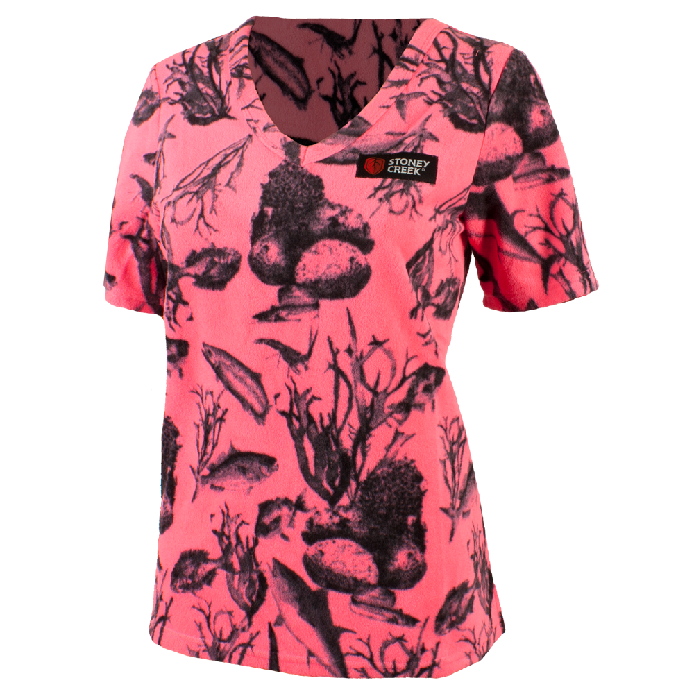 Women's Fish Camo Bushlite Tee - Watermelon