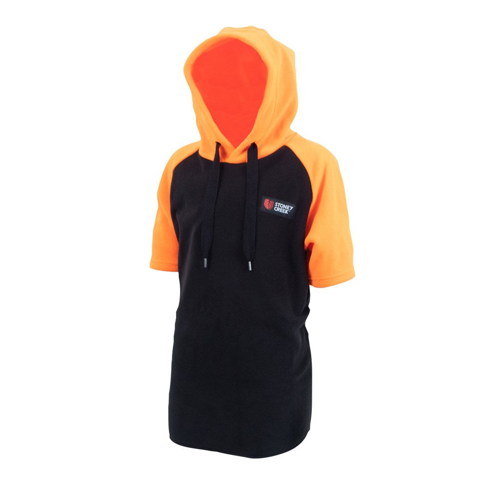Kid's Hooded Bush Tee - Black/Orange