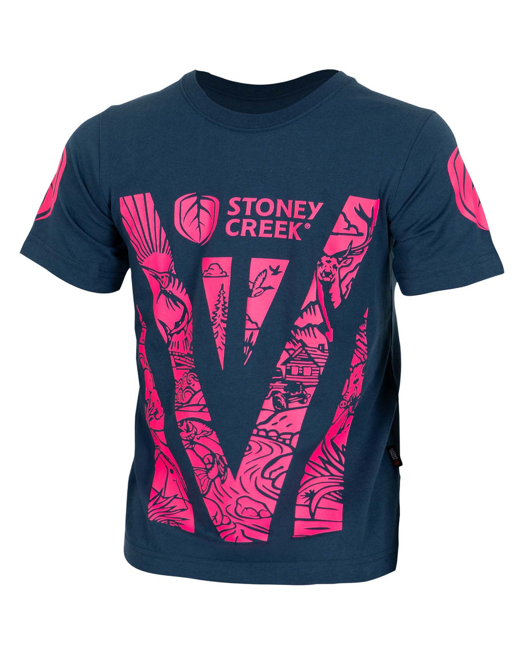 Kid's Loud, Proud and Passionate Tee - Navy/Pink