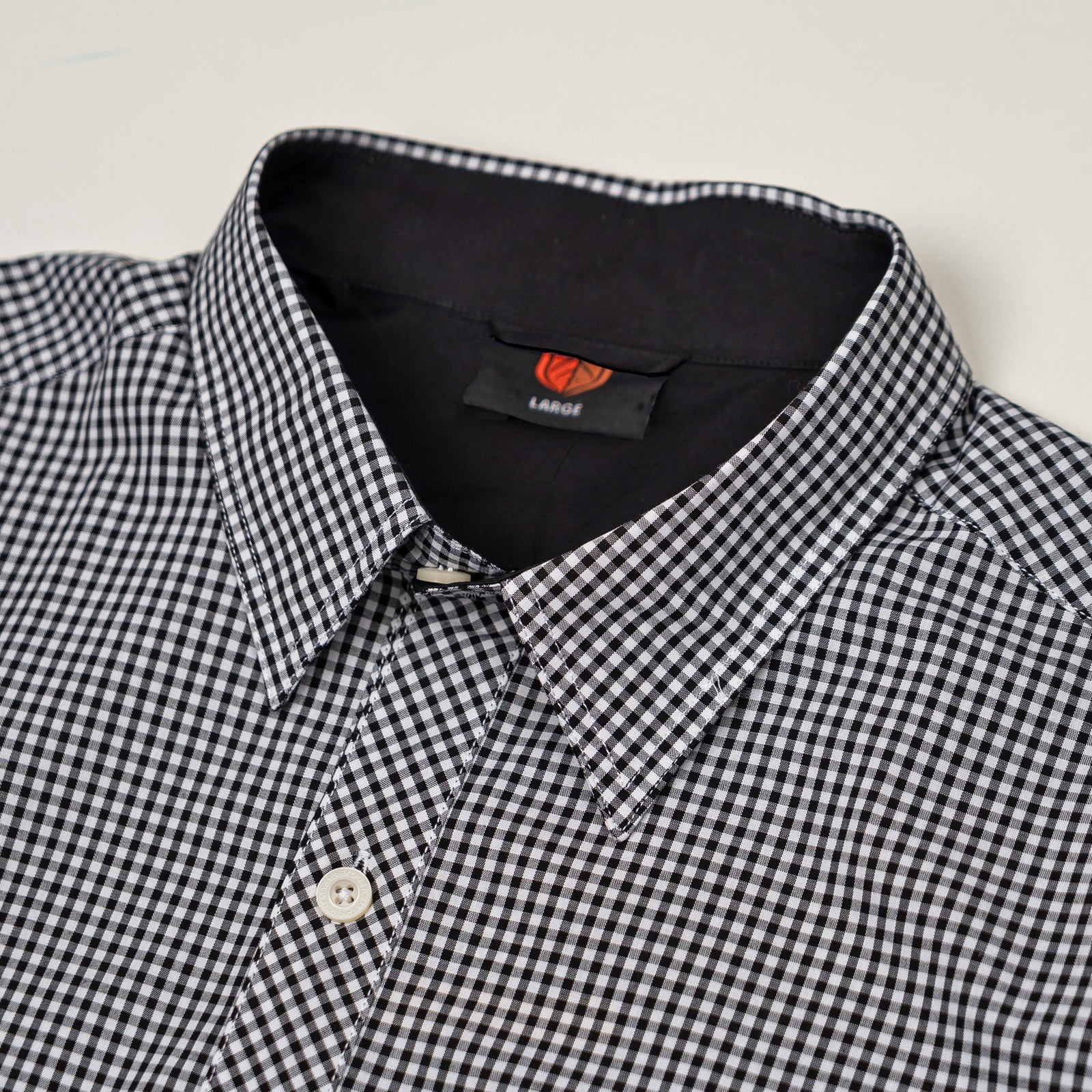 Men's Corporate Shirt Long Sleeve - Black Gingham