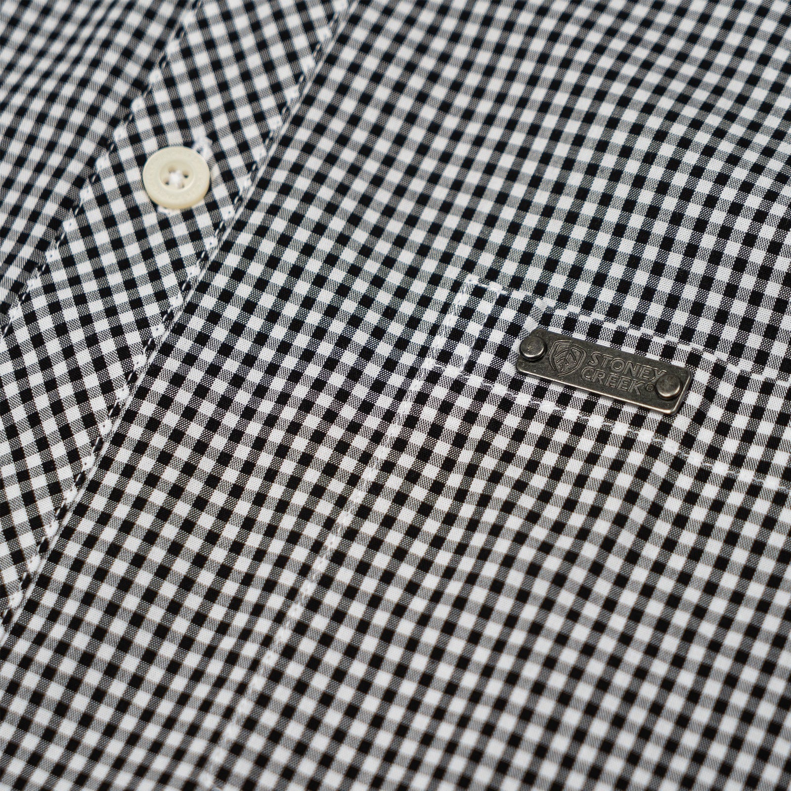 Men's Corporate Shirt Long Sleeve - Black Gingham