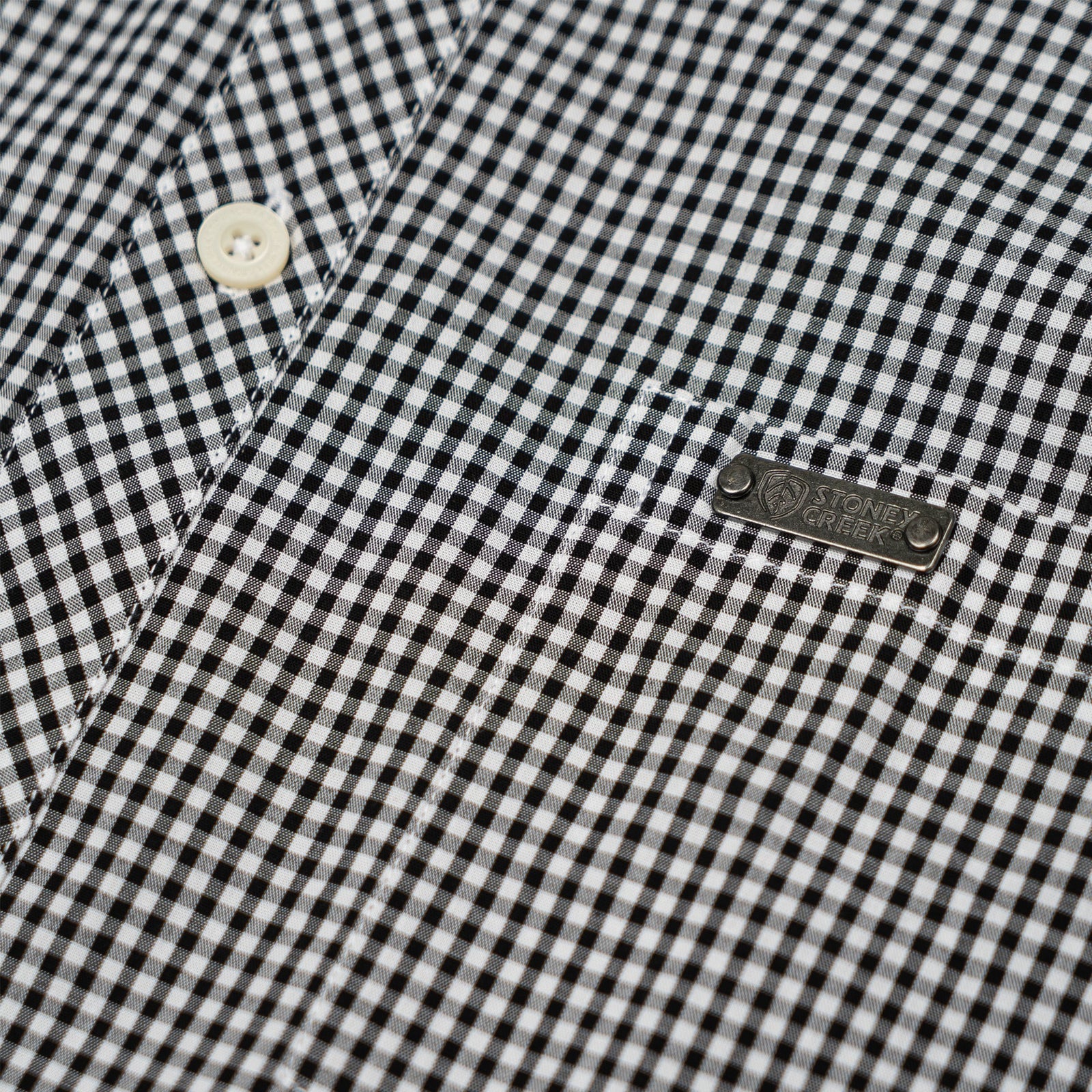 Men's Corporate Shirt Long Sleeve - Black Gingham