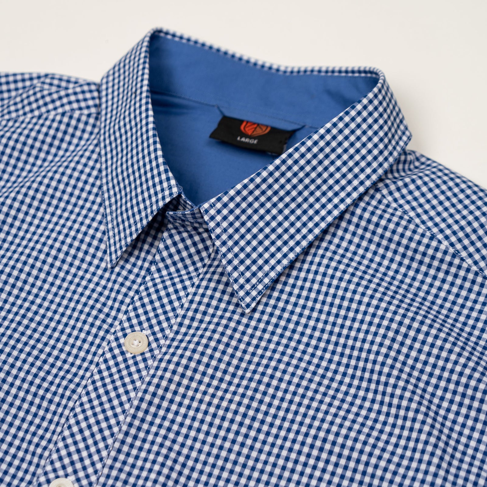 Men's Corporate Shirt Long Sleeve - Blue Gingham