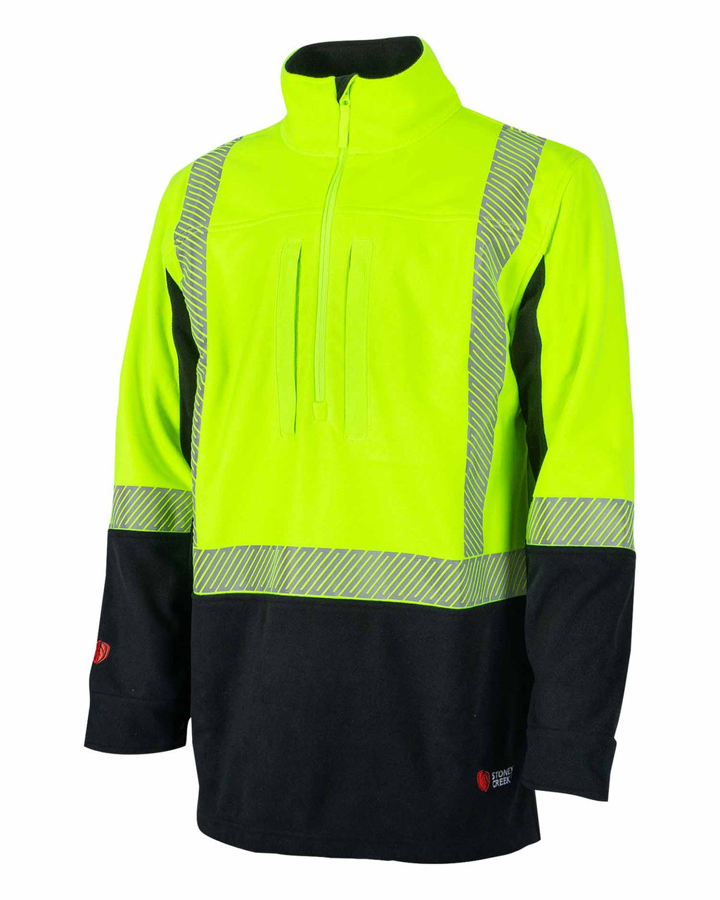 Hi Vis Windproof Twin Zip Top - Yellow/Black