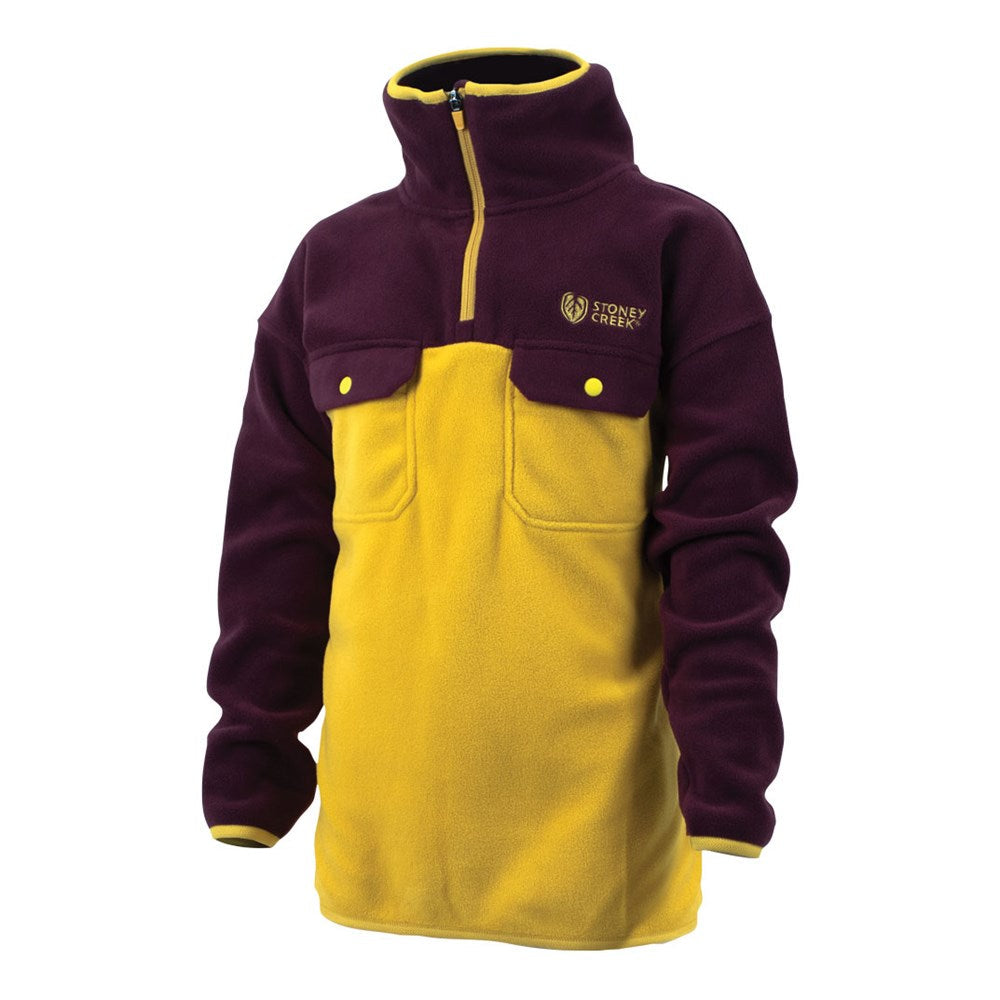 Kid's Performance Plus Pullover - Eggplant/Misted Yellow