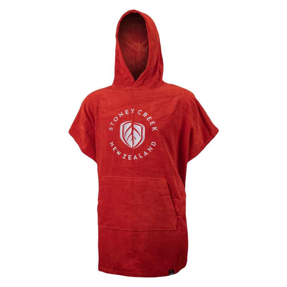 Kid's Towel Hoodie - Fiery Red