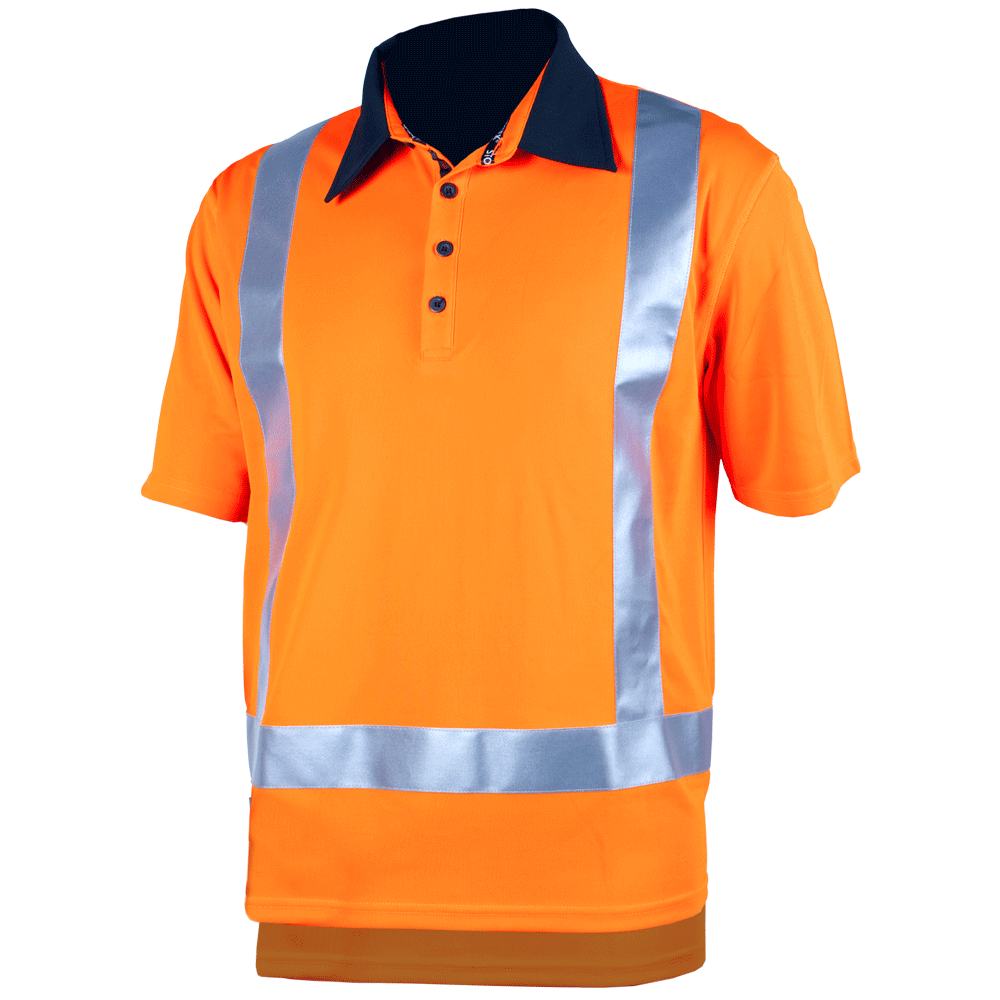 Hi Vis Silverdry Short Sleeve Polo - Orange