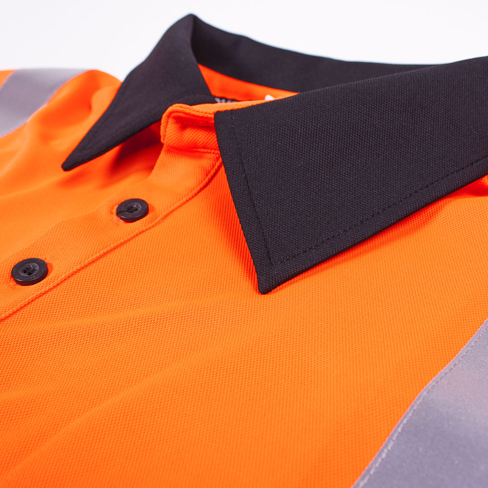 Hi Vis Silverdry Long Sleeve Polo - Orange