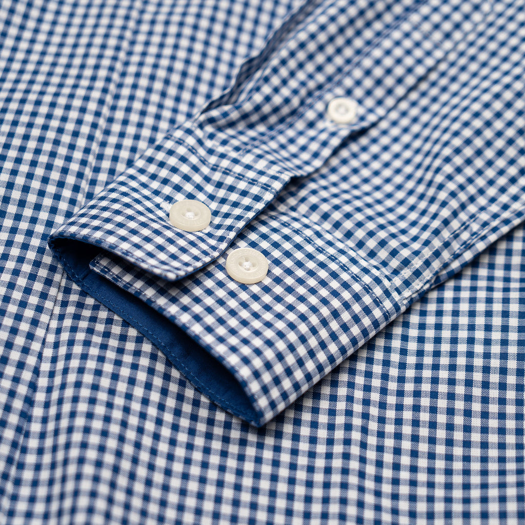 Women's Corporate Shirt Long Sleeve - Blue Gingham