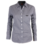 Women's Corporate Shirt Long Sleeve - Black Gingham