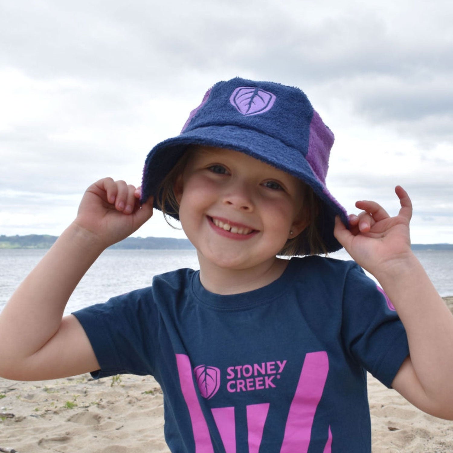 Kid's Jester Towel Hat - Purple/Navy